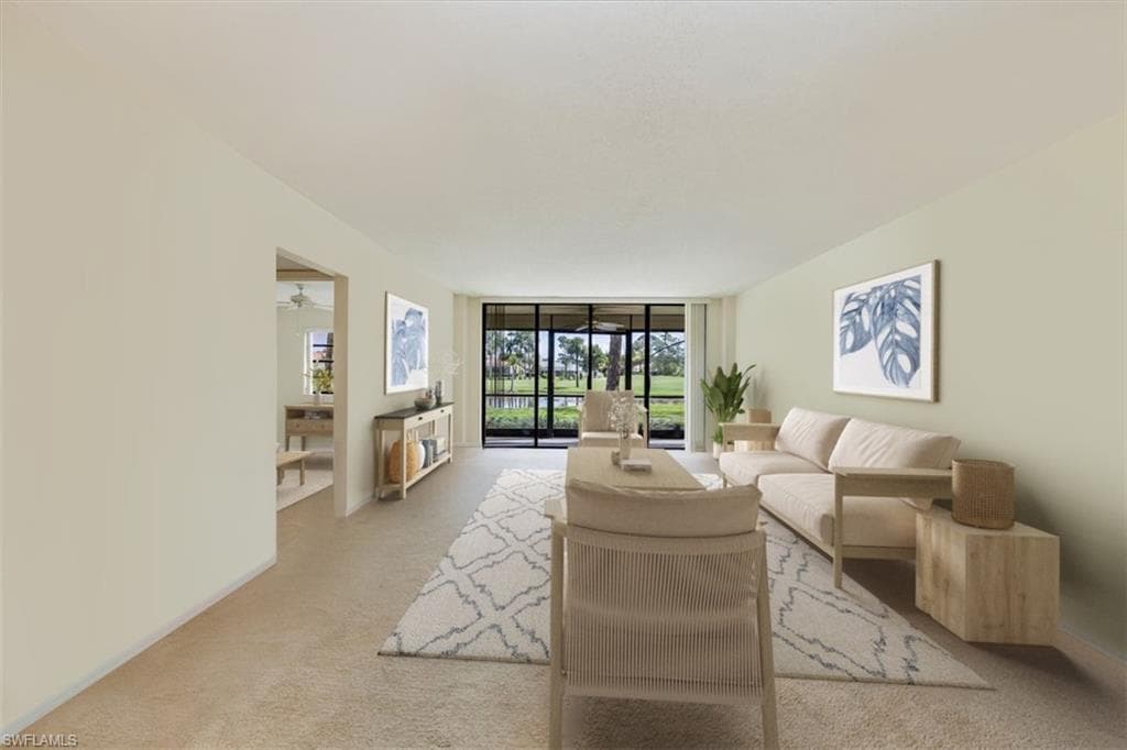 Virtually staged Living room