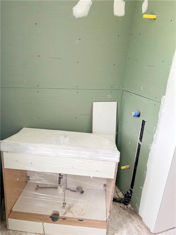 Guest Bath Vanity in shower area