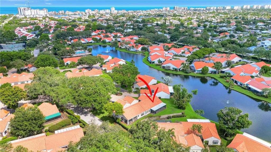 View of urban area with a nearby body of water and nearby suburban area