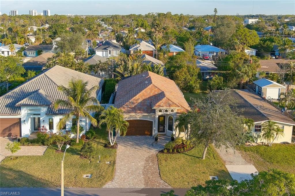 Aerial view of residential area