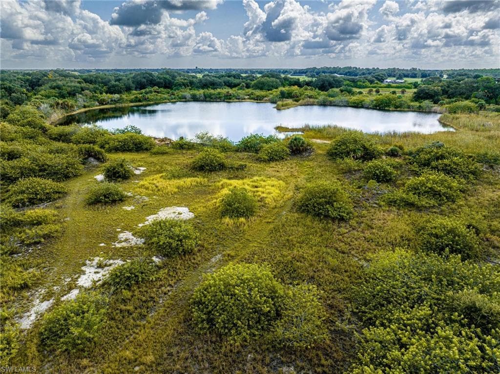 Drone / aerial view of a nearby body of water