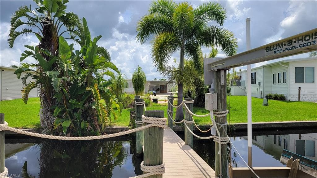 View of partial dock looking from the Orange river towards lot.