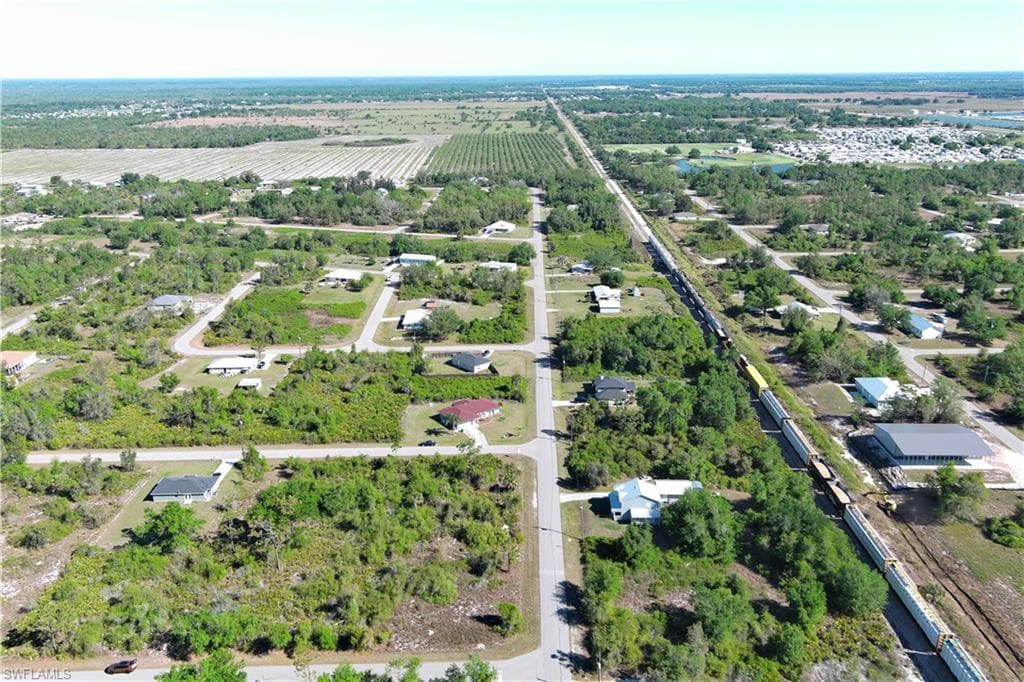 Aerial overview of property's location featuring extensive farmland and rural landscape