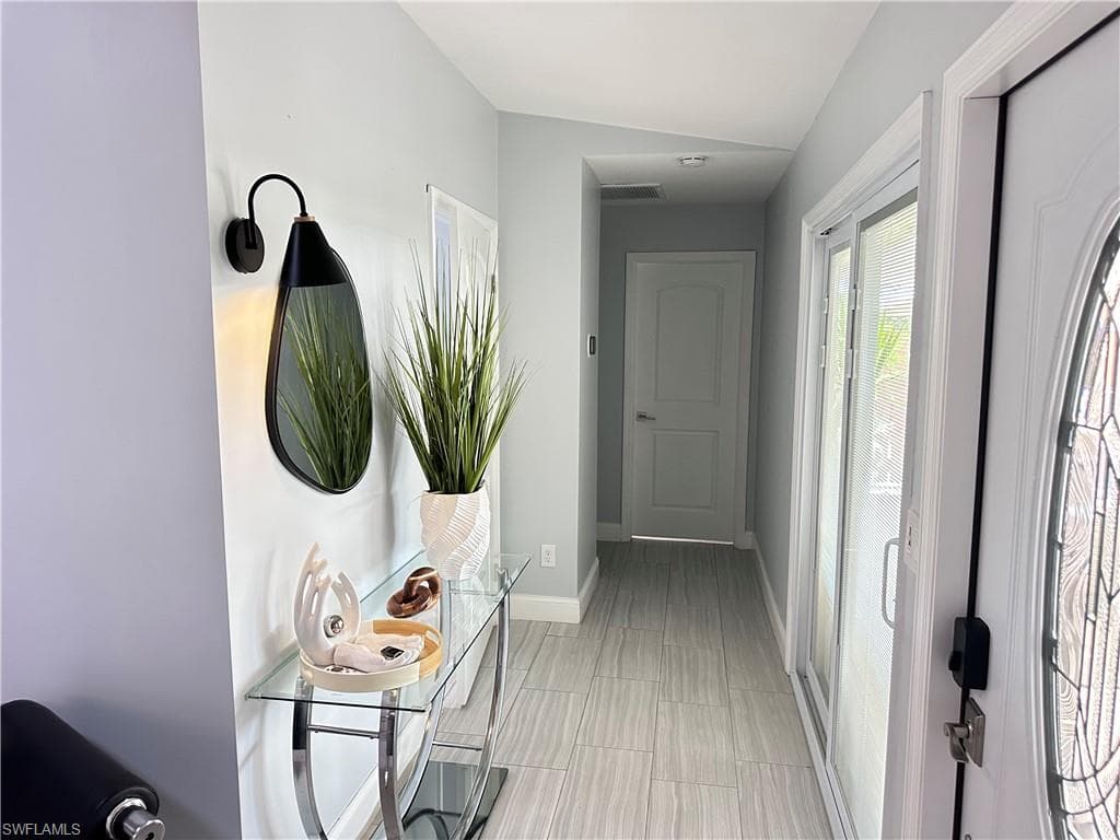 Hallway with baseboards