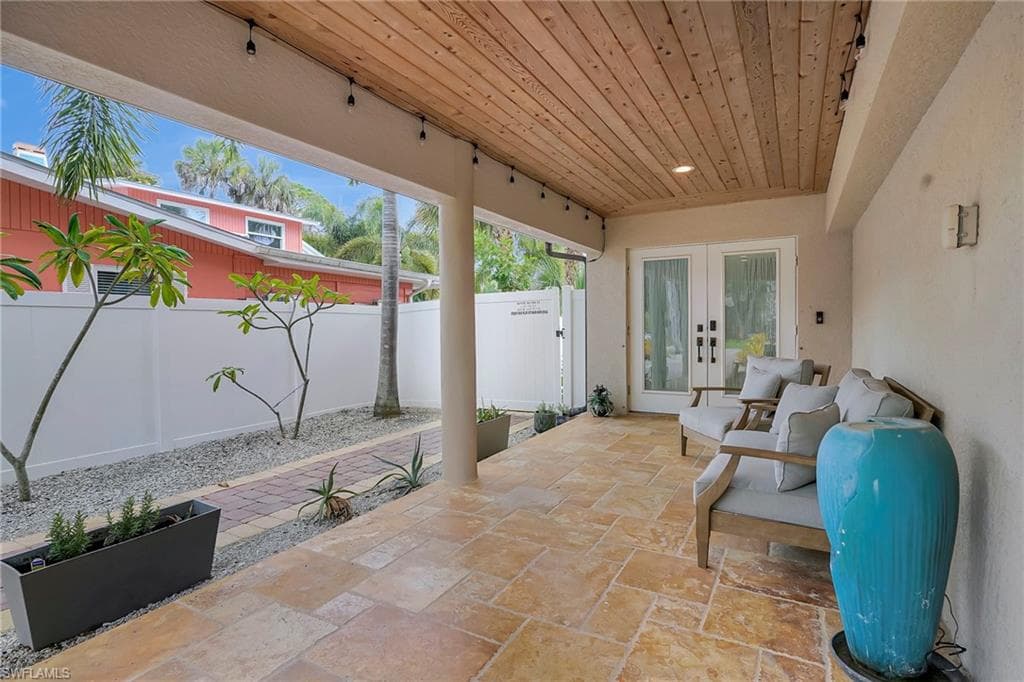 Covered front entrance.