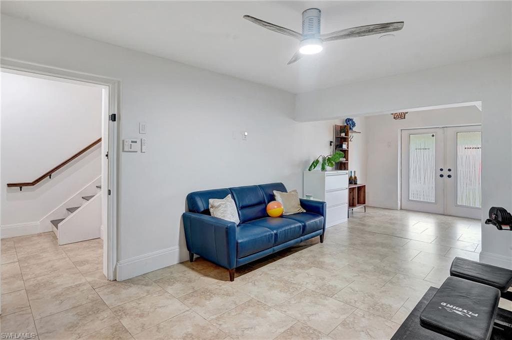 First floor bonus room for workout or relaxing, leading to the back yard.