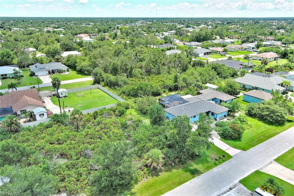 Aerial perspective of suburban area