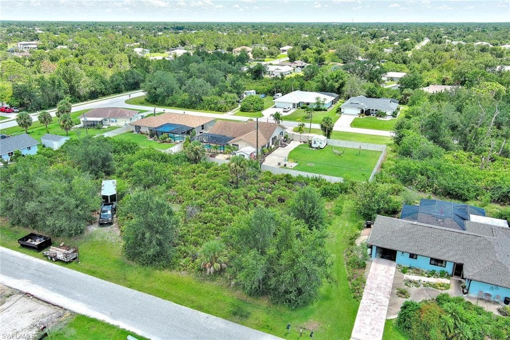 Aerial view of residential area