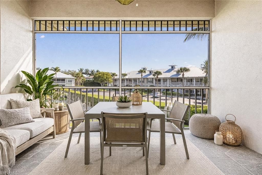 Virtual staged screened balcony