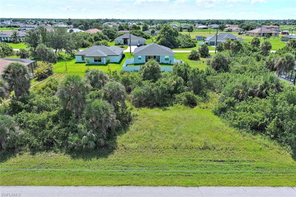Aerial perspective of suburban area