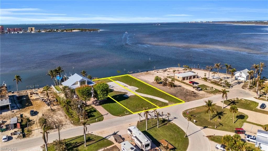 Drone / aerial view of a large body of water - Virtually Edited Image