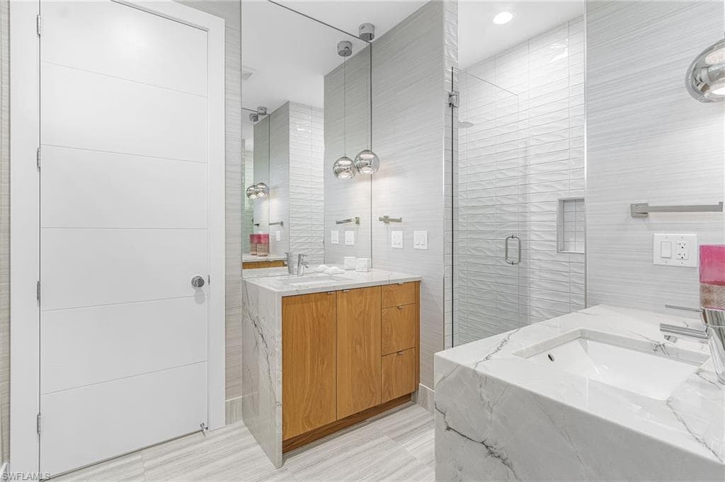 2nd floor "primary" bath with dual sinks and walk-in shower