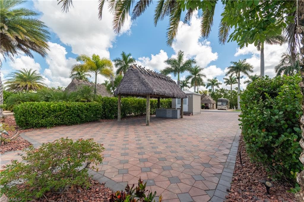 View of patio / terrace featuring a gazebo