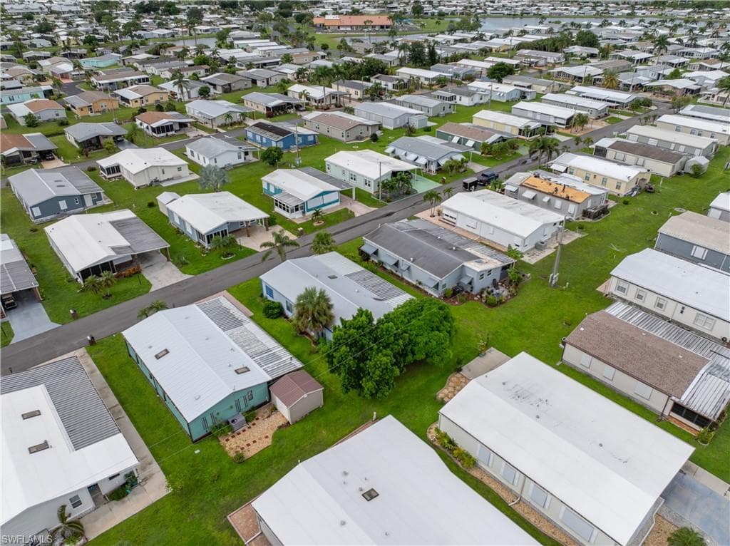 Aerial view of residential area