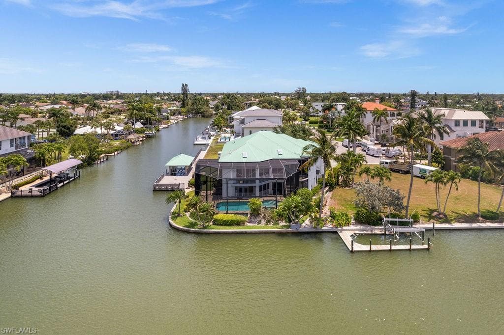 Aerial view of the rear of the home
