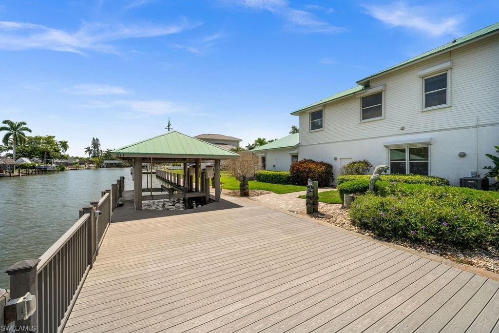 View of dock and boat house