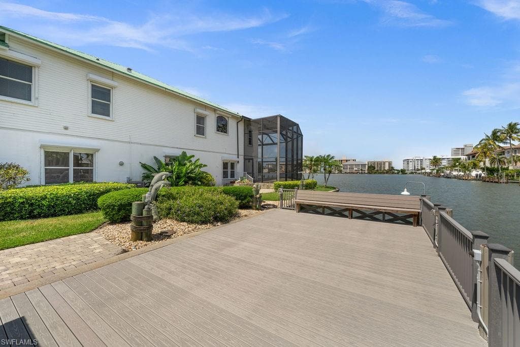 Dock area featuring an extended sunning deck