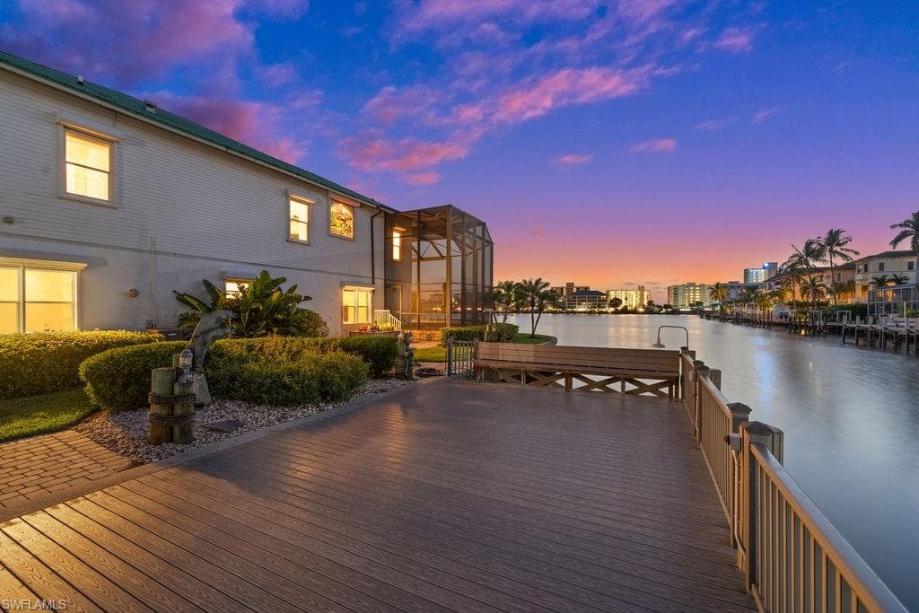 Deck at sunset with amazing bay views