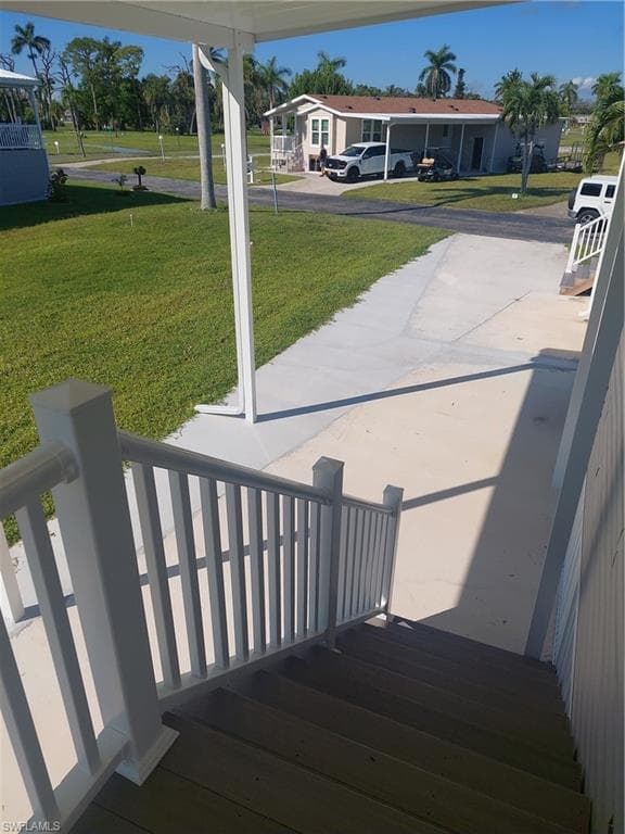Side entry to carport