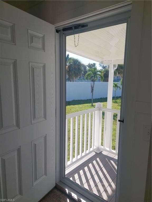 Side entry door to carport