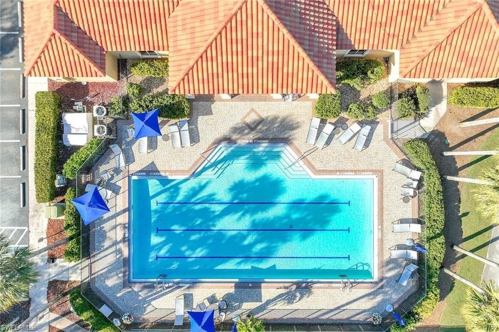 Aerial view of community pool area