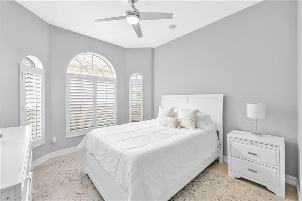 Freshly painted Bedroom #2, tons of natural light, bright, airy, ceiling fan, large closet