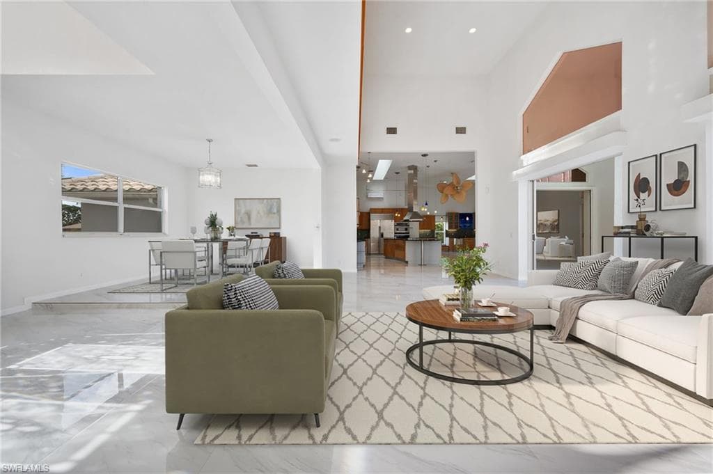 Virtually staged family/living room