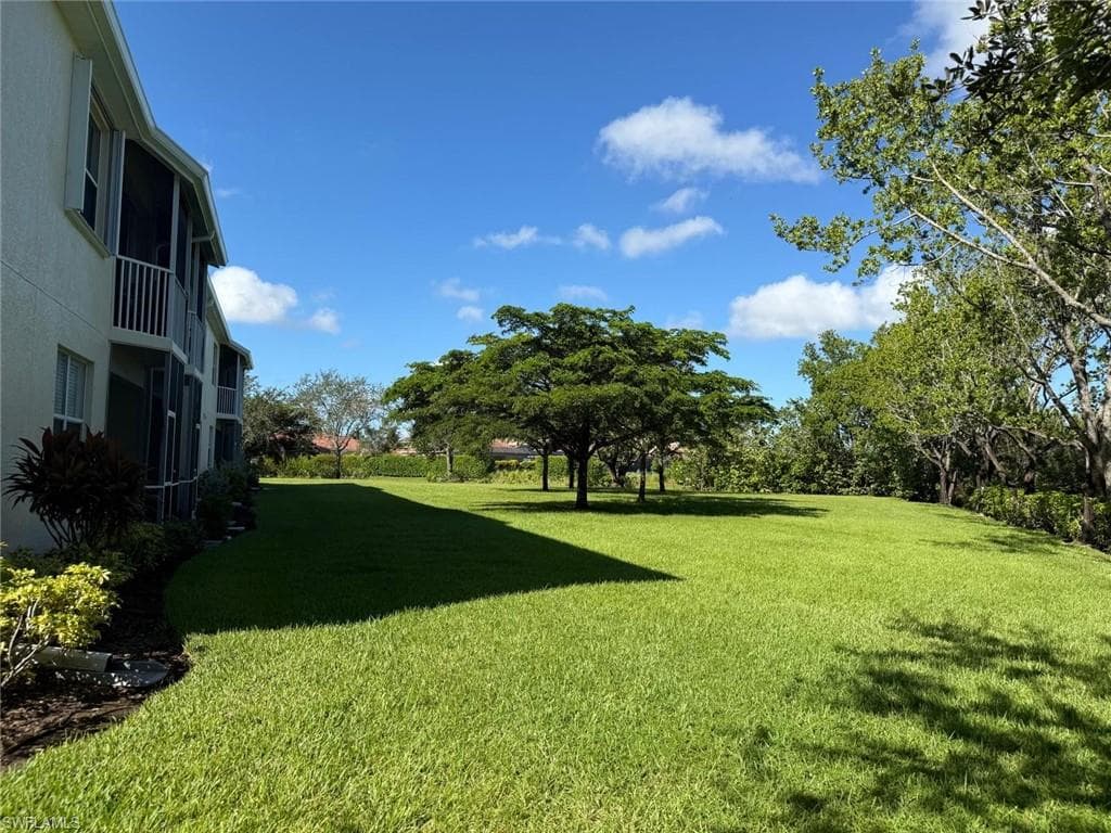 View of grassy yard