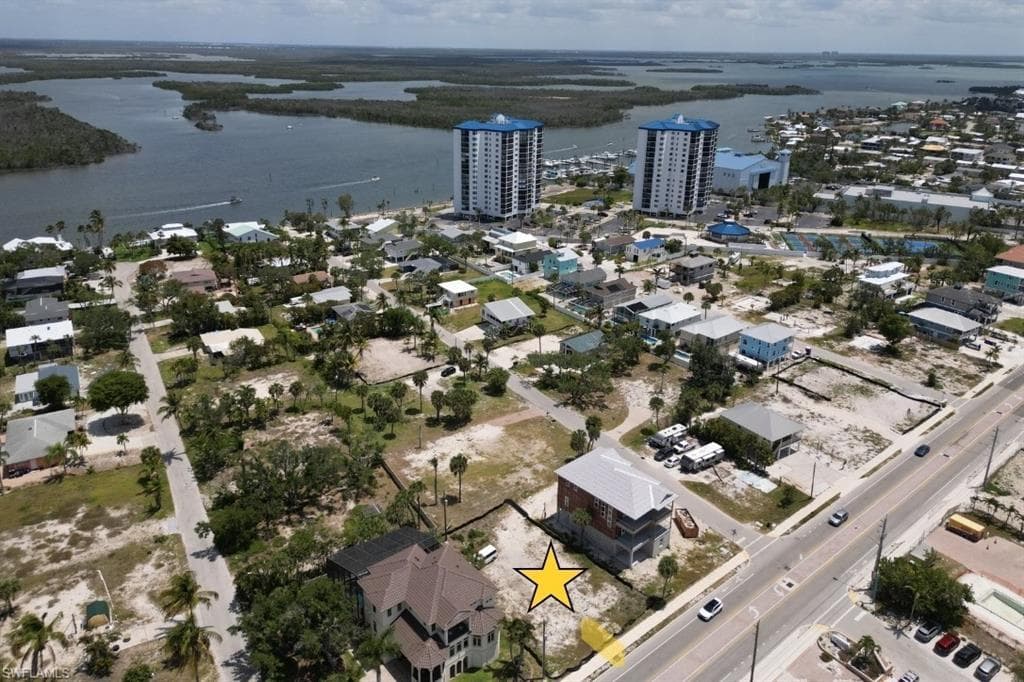 Drone / aerial Southeastern view of a nearby body of water
