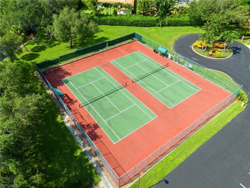 View of tennis court
