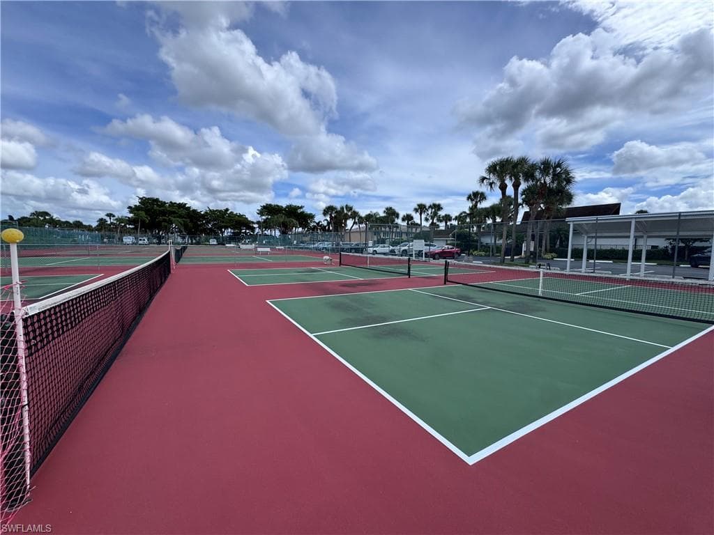 View of tennis court
