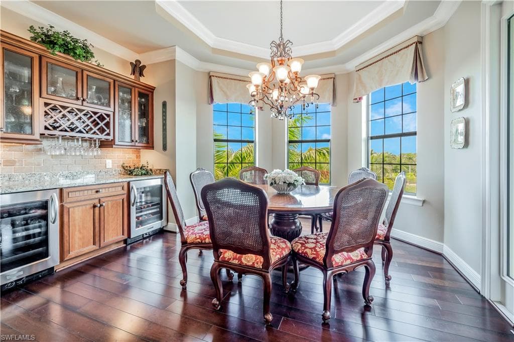 Wine Bar with wine rack, wine cooler and a beverage cooler