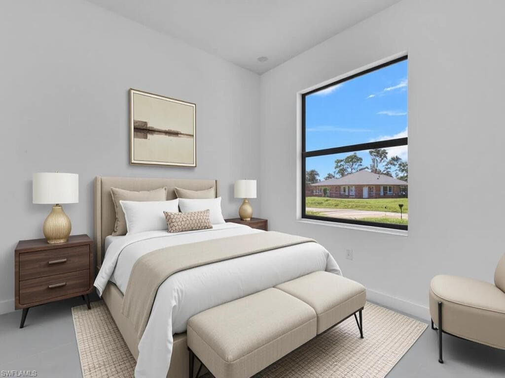 Bedroom with baseboards