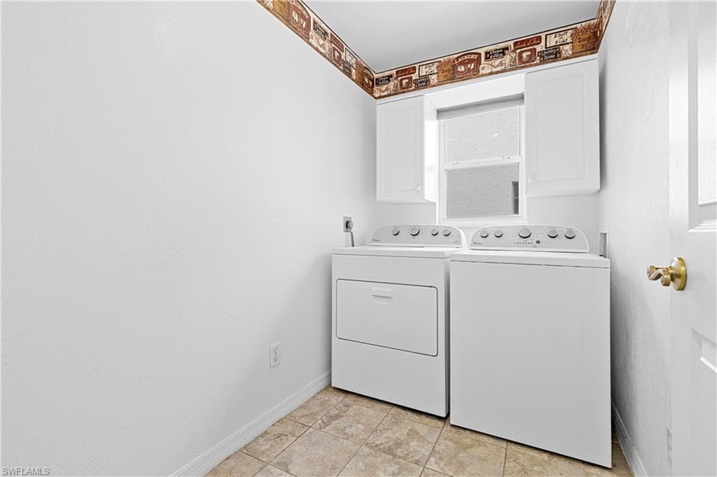 In home laundry area.