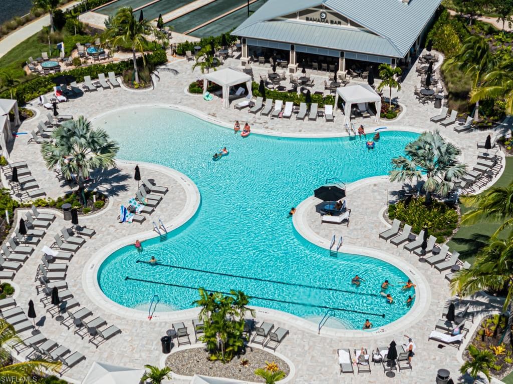 Community pool featuring a patio area