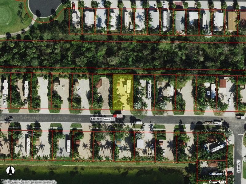 Aerial map of property and surrounding area