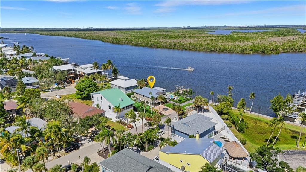 Aerial view of residential area on the bay - Virtually Edited Image