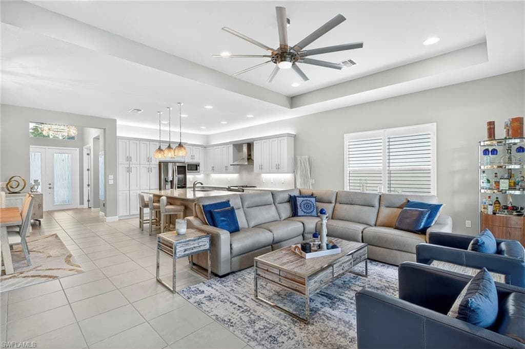 From primary suite corner, view of living space that you will LOVE to call home!