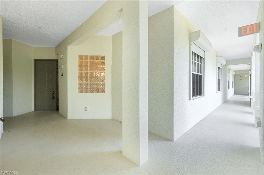Walk way as you get off the elevator