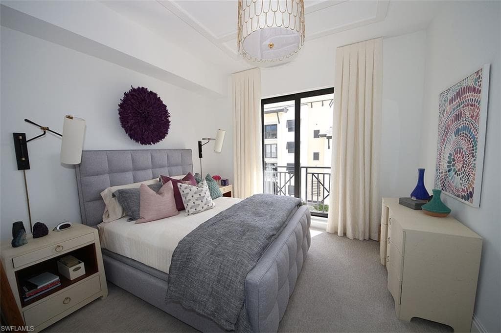 Bedroom featuring carpet