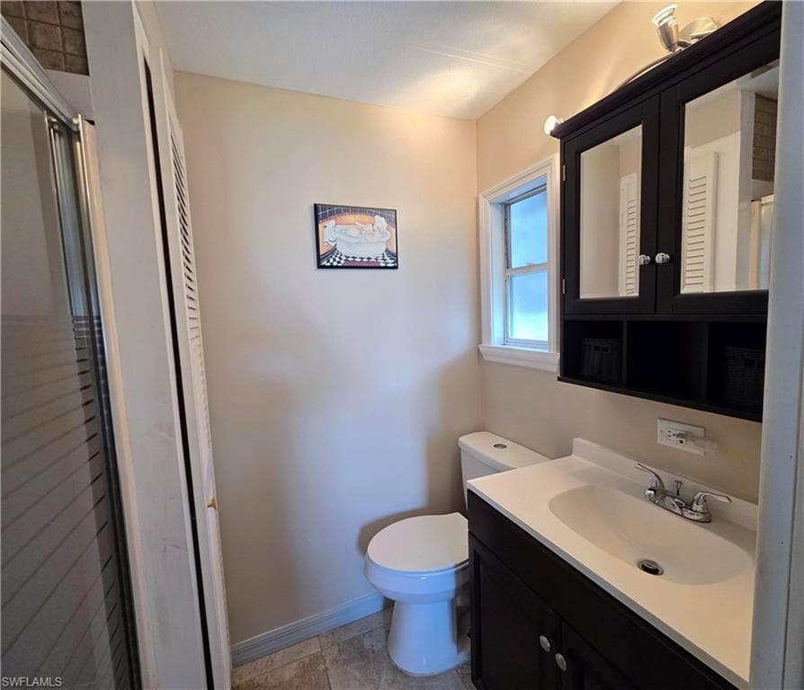 Primary bath has a shower and linen closet