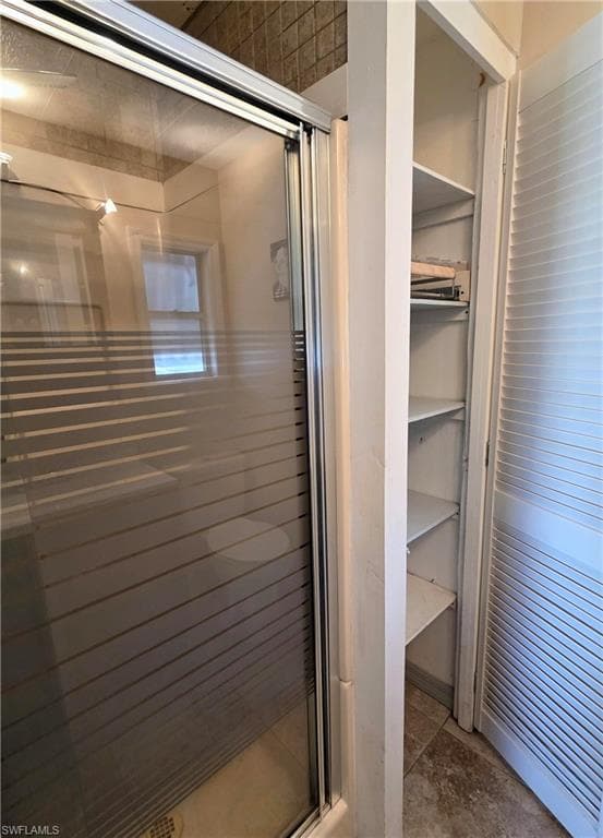 Primary shower & linen closet