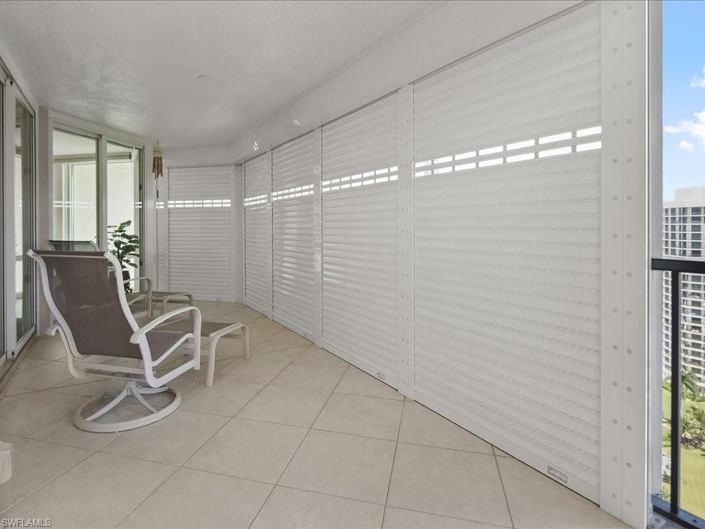 Electrically operated rollshutters protect PH-6 from wind and rain