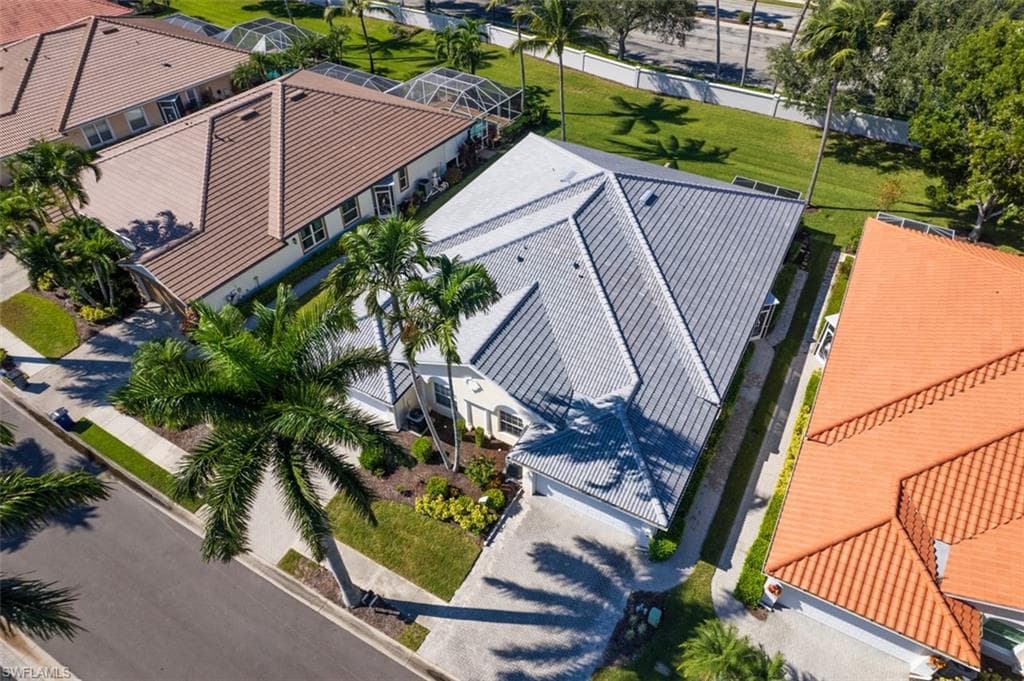 Aerial perspective of suburban area