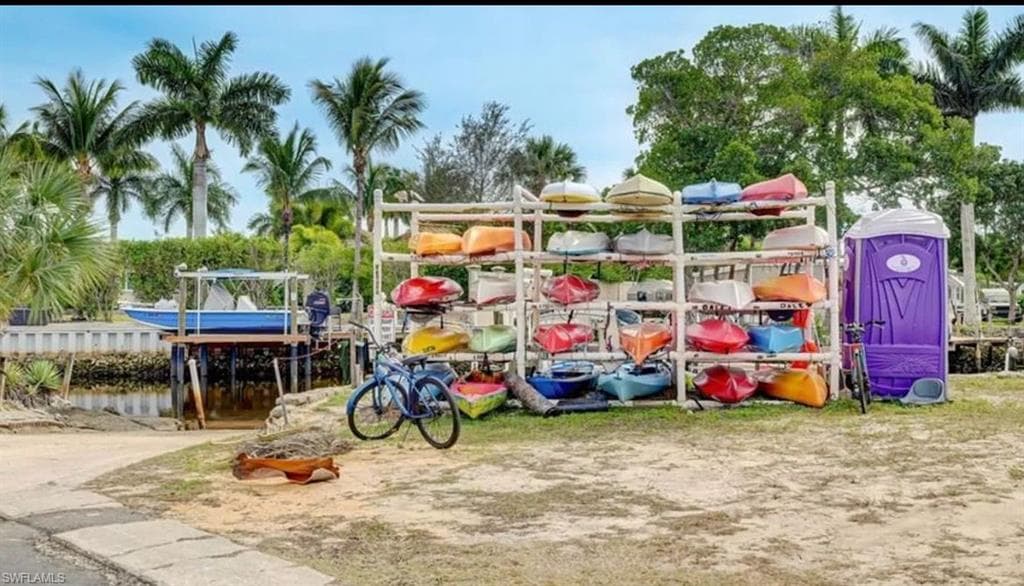 View of playground with a dock