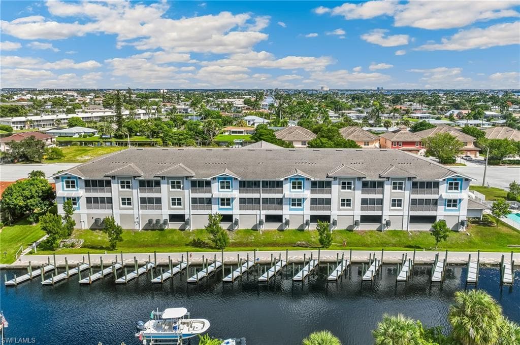 Drone / aerial view of a nearby body of water