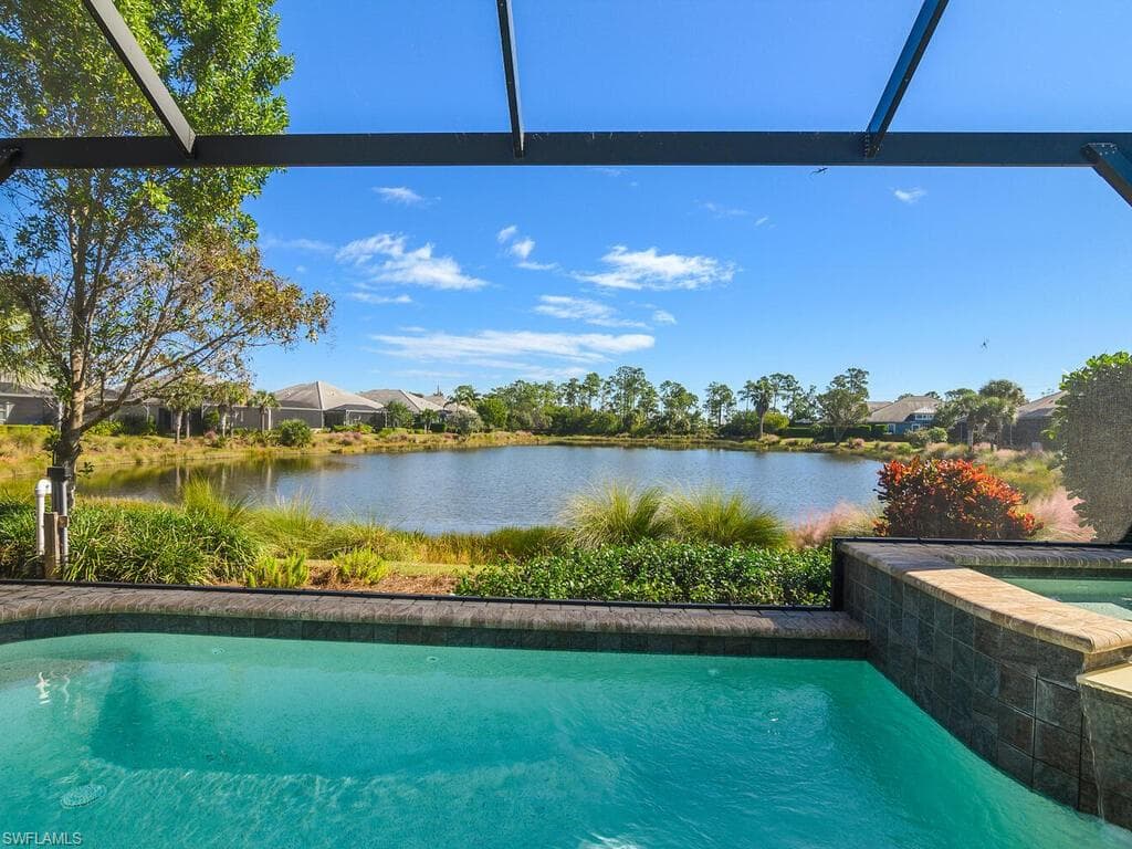 Best View on the Street! Long water views from the pool and spa.