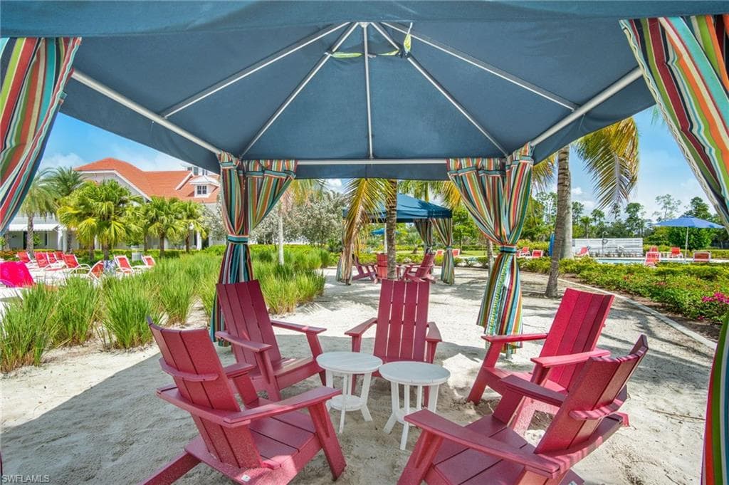 Poolside cabanas.