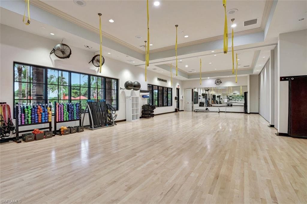 Used for group classes and TRX exercises