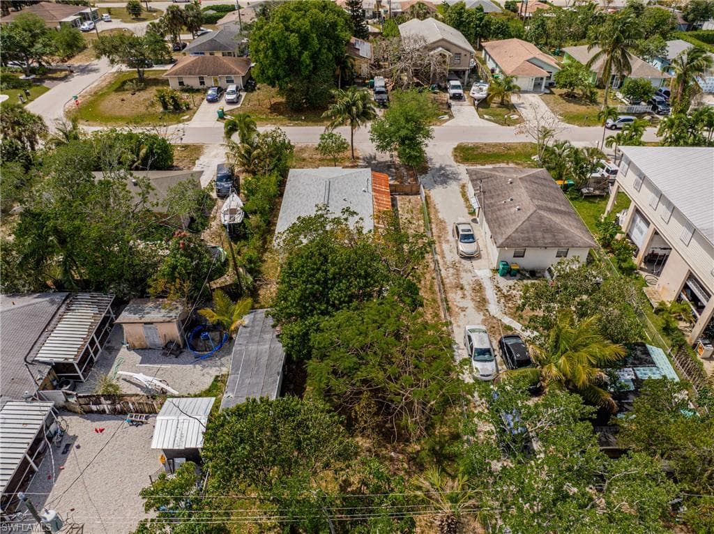 Aerial view of residential area